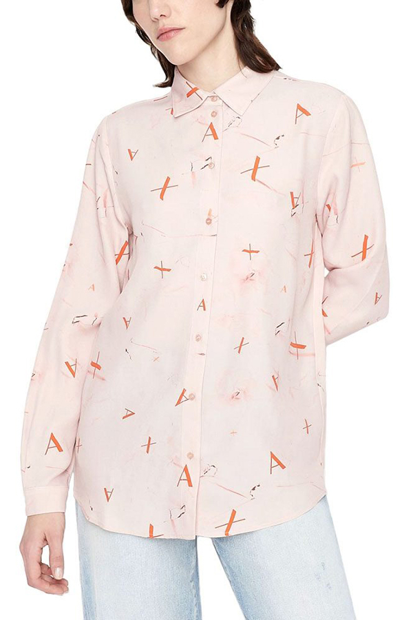 Armani Exchange Pink Paper Burnt All Womens Shirt Odel.lk