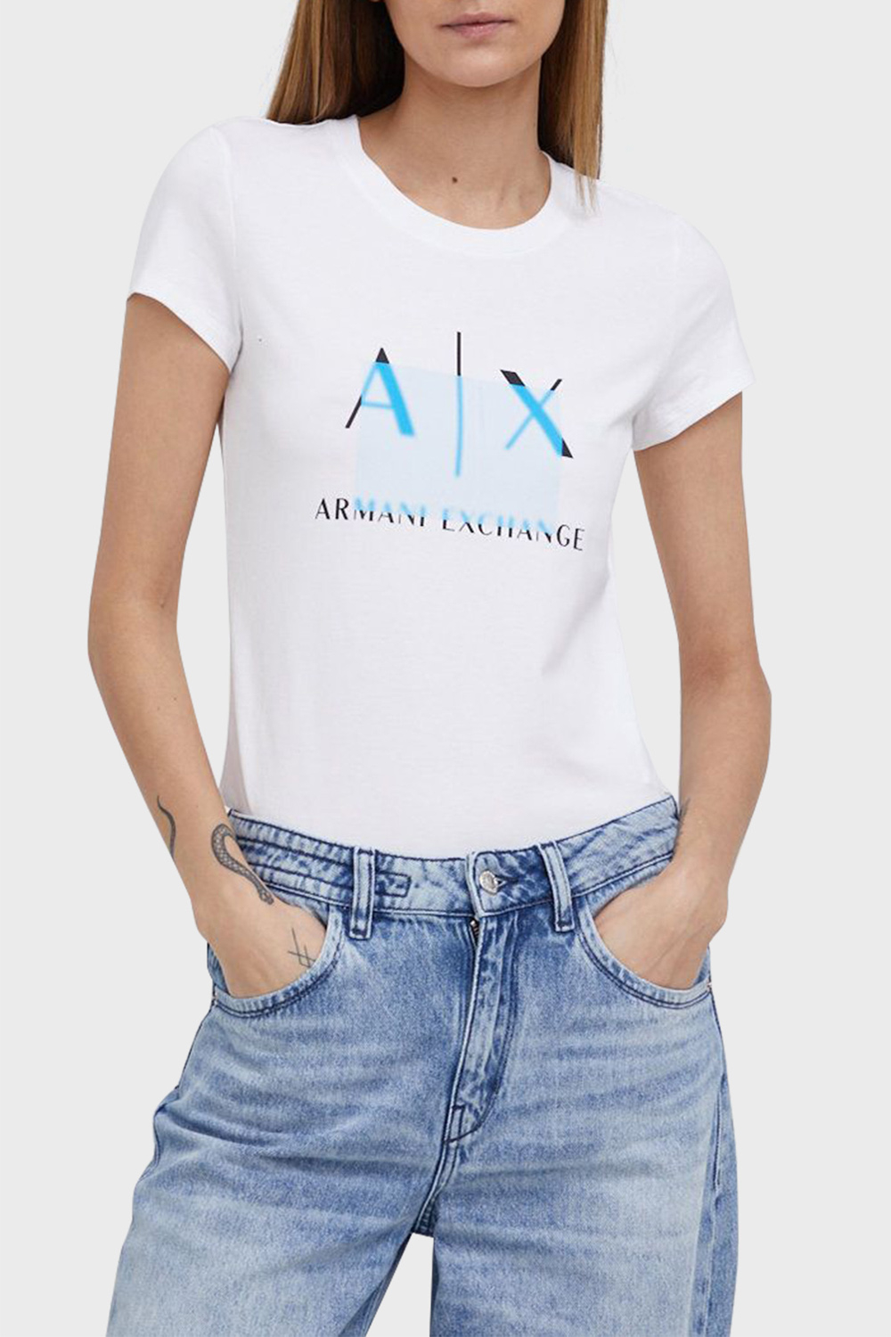 Armani exchange t shirts white best sale