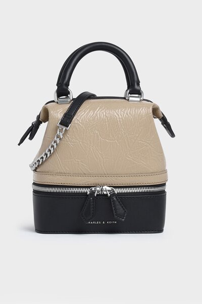 charles and keith wrinkled effect saddle bag