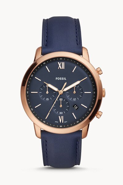 Fossil Neutra Chronograph Blue Leather Watch | Odel.lk