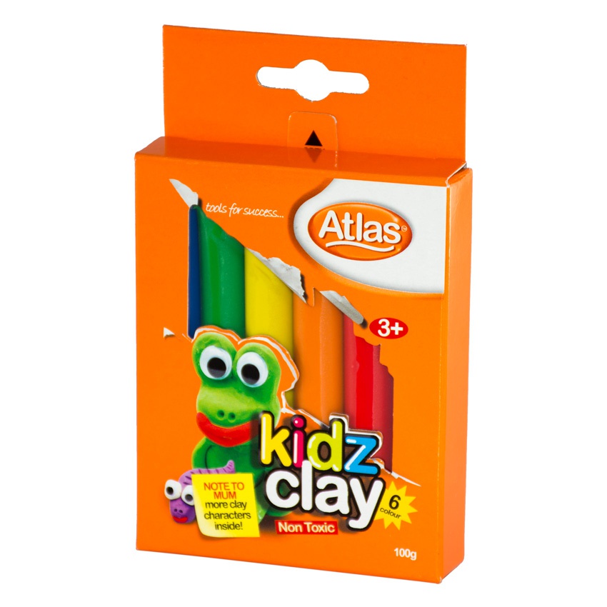Atlas Kiddy Clay 6 Colours 100G - ATLAS - Stationery & Office Supplies - in Sri Lanka