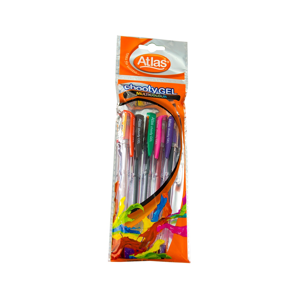 Atlas Gel Pen Chooty Multi Color Assorted – Pack Of 5 - TANTU - Stationery & Office Supplies - in Sri Lanka