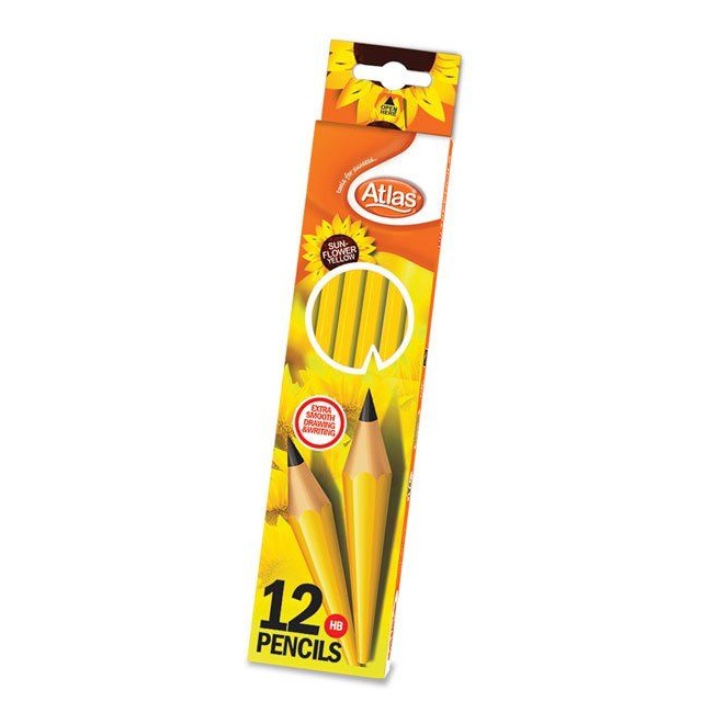 Atlas Sunflower Yelow Pencil Pack Of 12 - ATLAS - Stationery & Office Supplies - in Sri Lanka