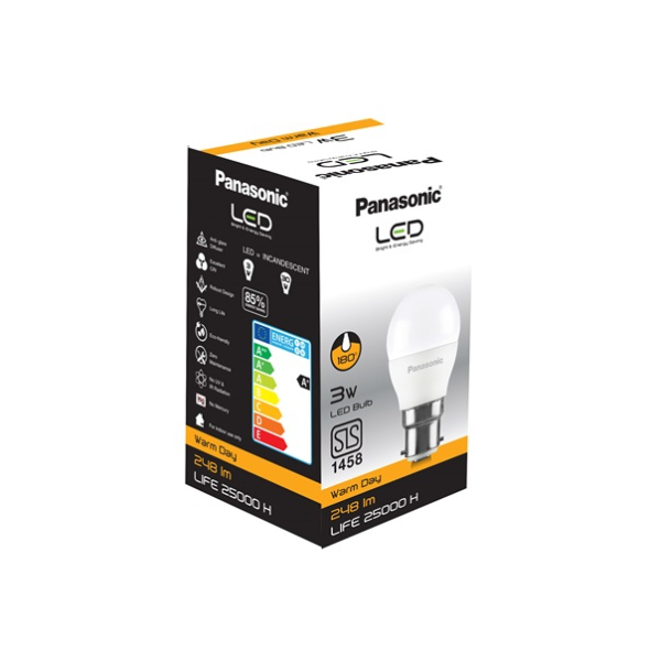 Panasonic Led Bulb 3W Warm Day Pin 22 - PANASONIC - Illumination & Lighting - in Sri Lanka