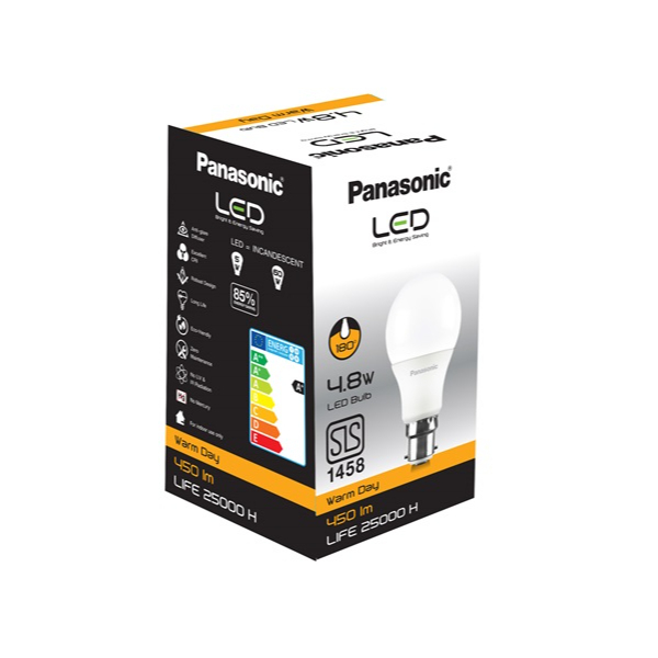 Panasonic Led Bulb 4.8W Warm Day Pin 22 - in Sri Lanka