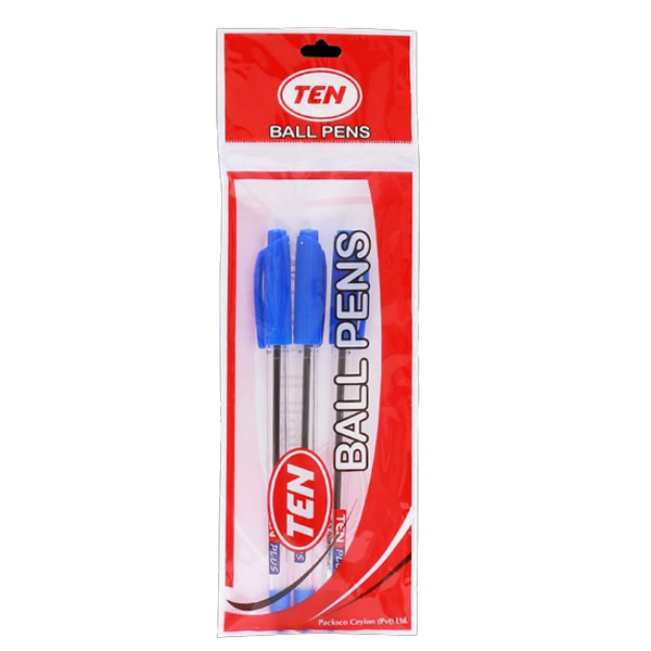 Ten Plus Ball Pen Blue 3Pcs - TEN PLUS - Stationery & Office Supplies - in Sri Lanka