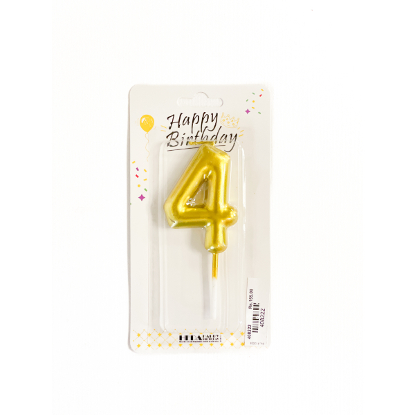 Number Candle Shine -4 - MIRACLE TOYS - Party-Ware - in Sri Lanka