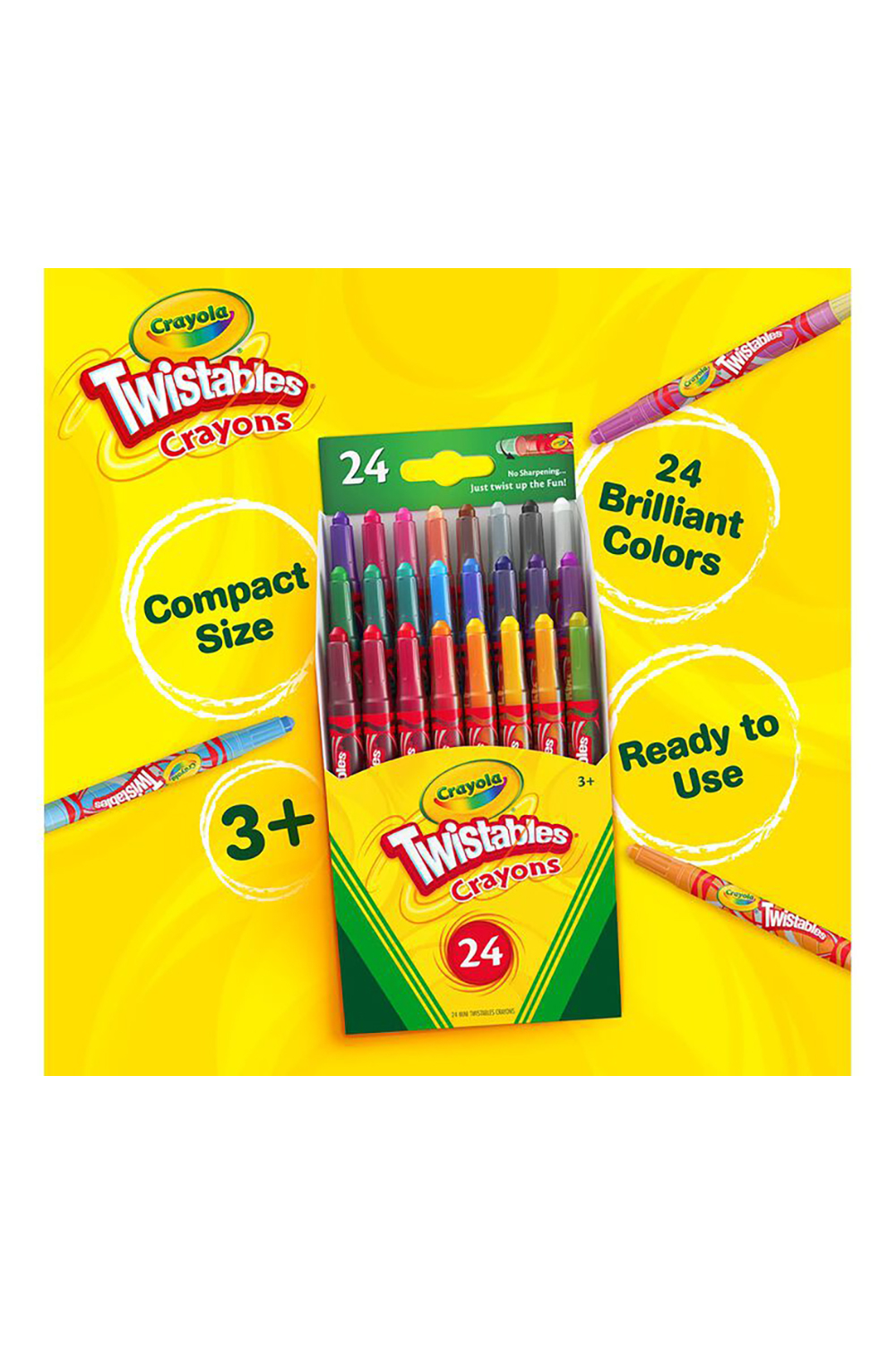 JOYTiTi Twist Crayon 24 Mini Colors 