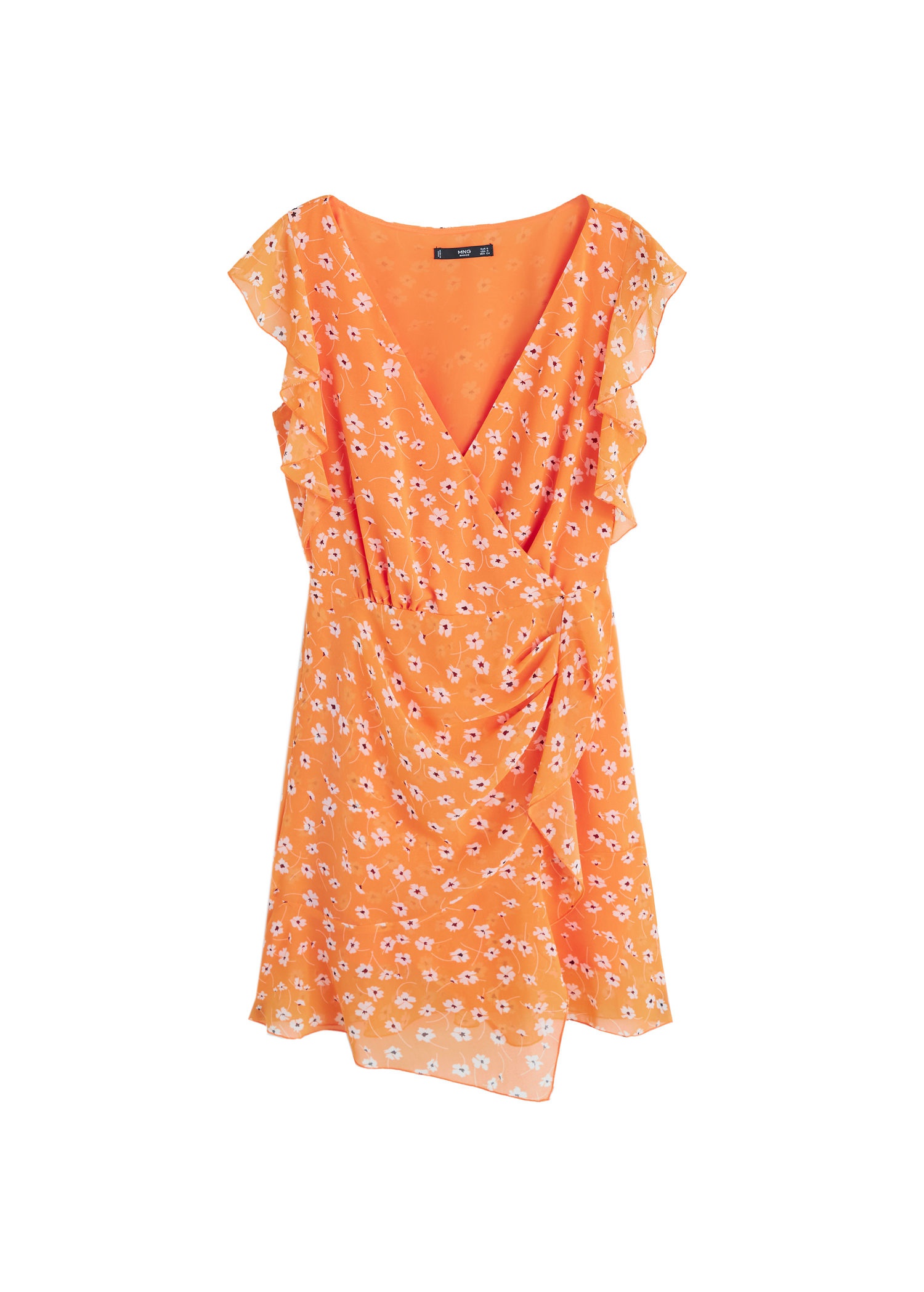 mango flower chiffon dress
