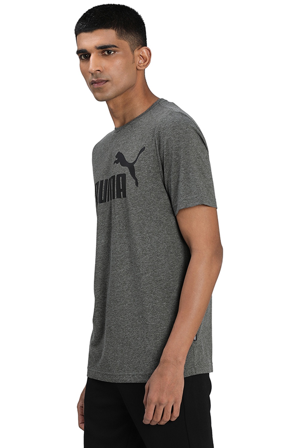 Lifestyle Men\'s Sleeves Short Puma T-Shirt Logo Solid Color