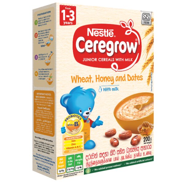 Nestle Ceregrow Cereal Wheat Honey Dates From 1-3 Years 200G