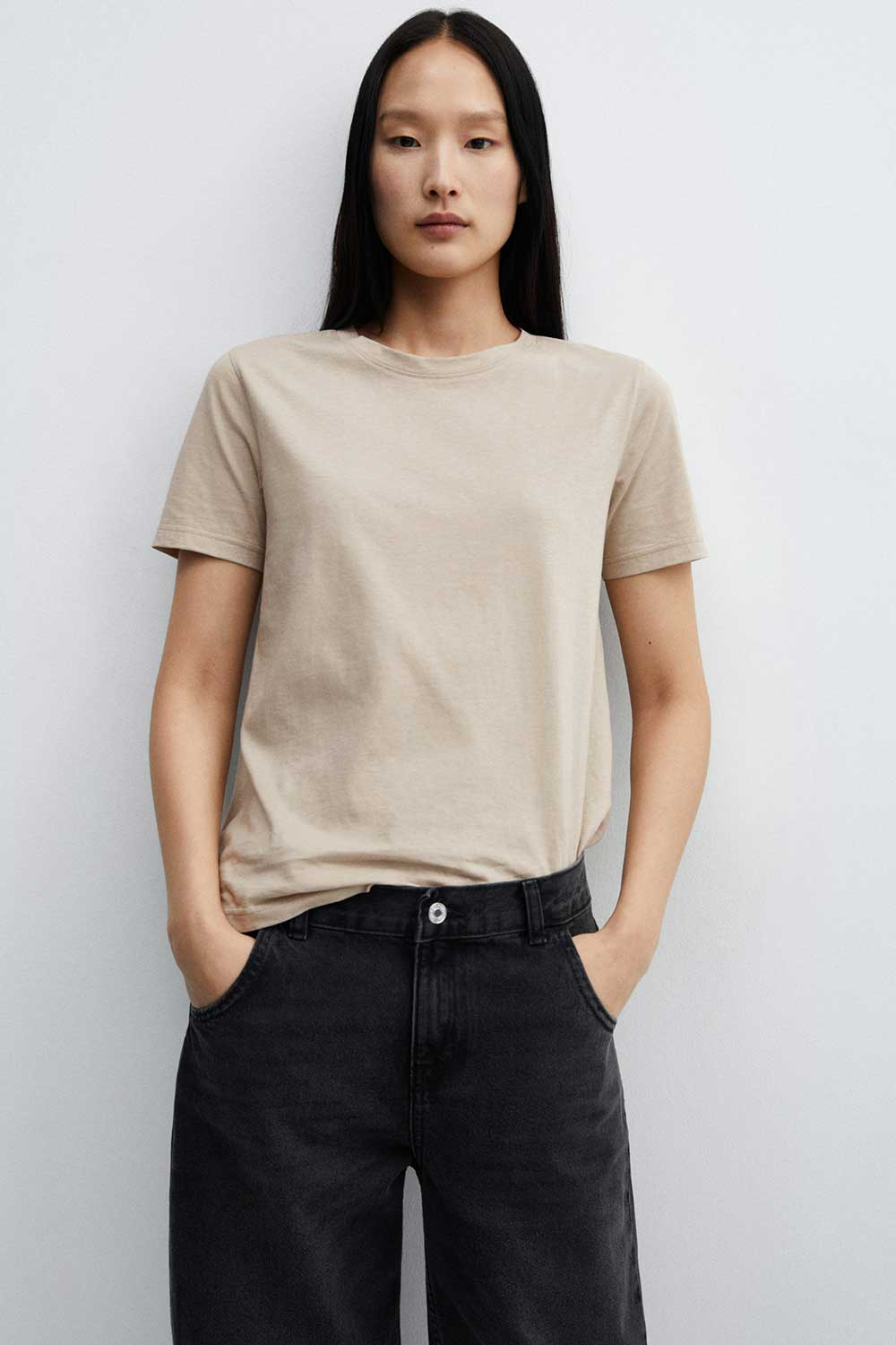 Mango Light Beige Womenswear T-Shirt | Odel.lk