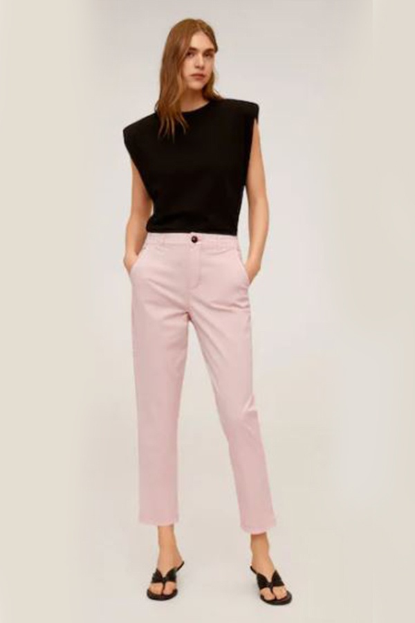 Mango Pink Straight Trousers