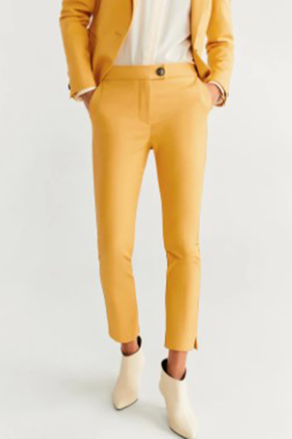 Mango clearance yellow trousers