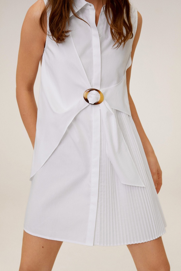 mango belt shirt dress