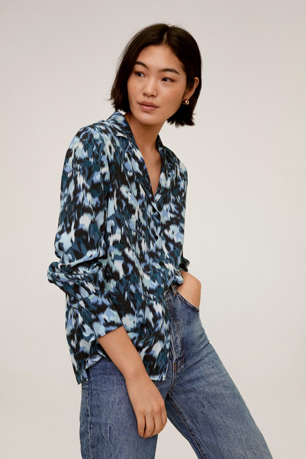 mango printed flowy shirt