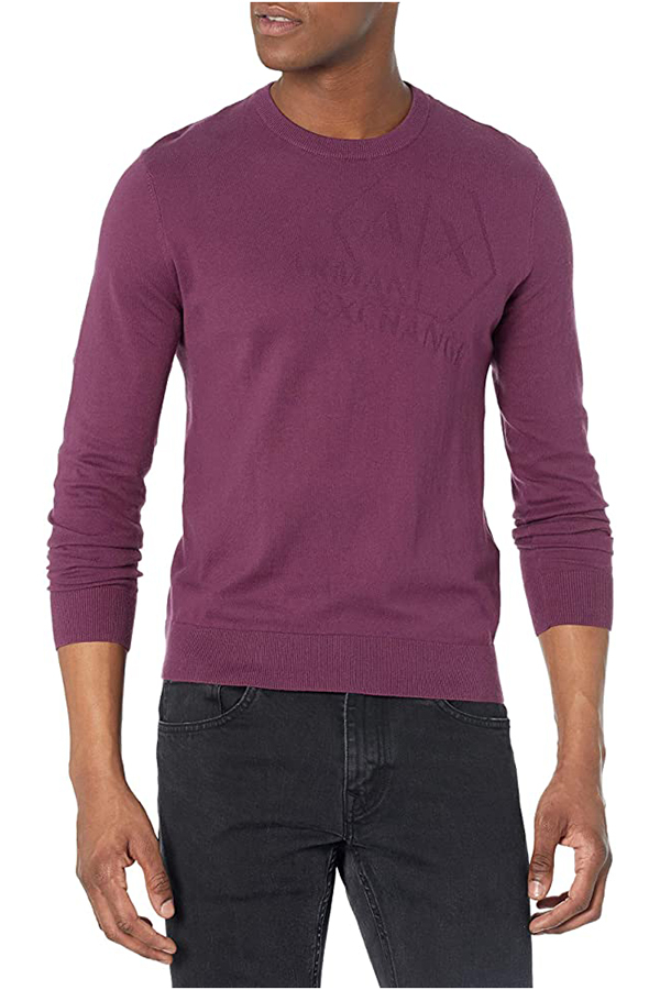 Armani Exchange Mens Grape Wine Sweater 