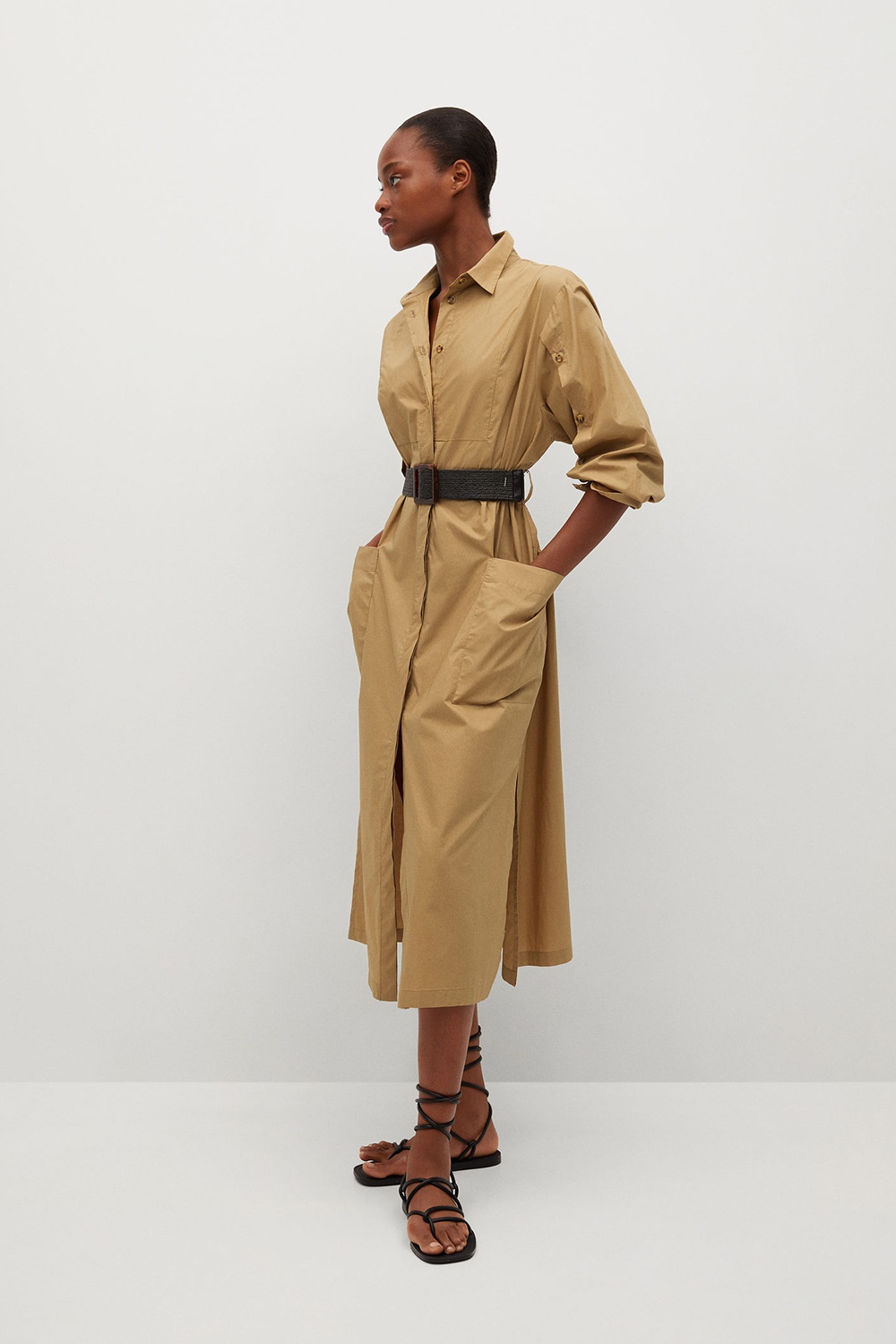 Mango Brown Shirt Dress Odel.lk