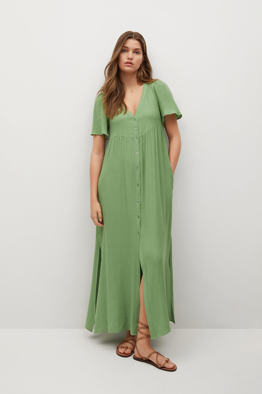 Mango green outlet dress