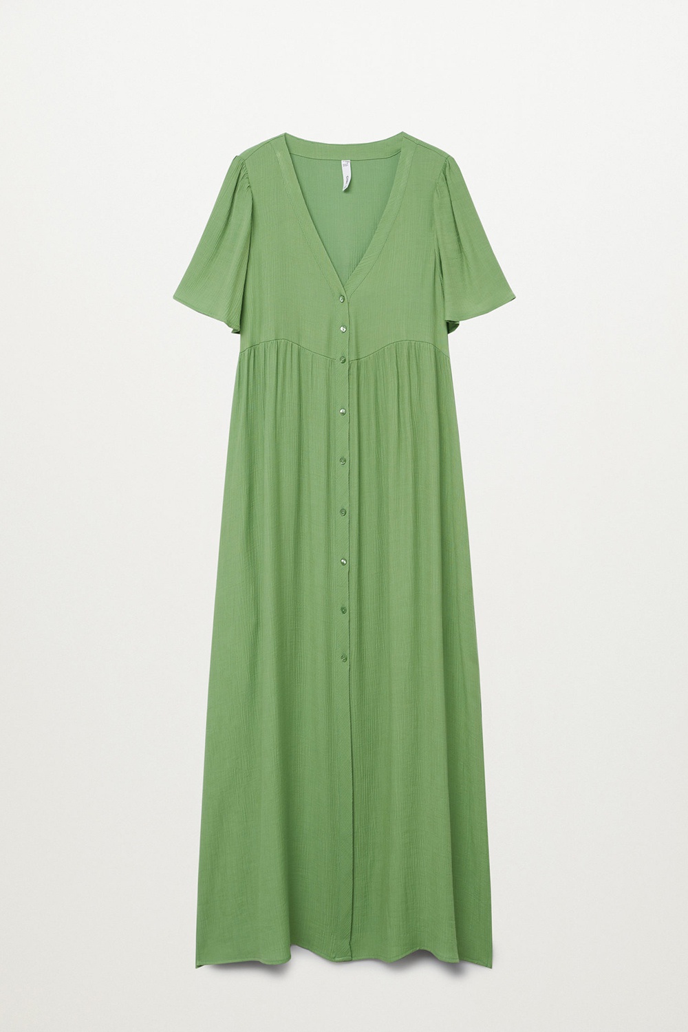 green button down maxi dress