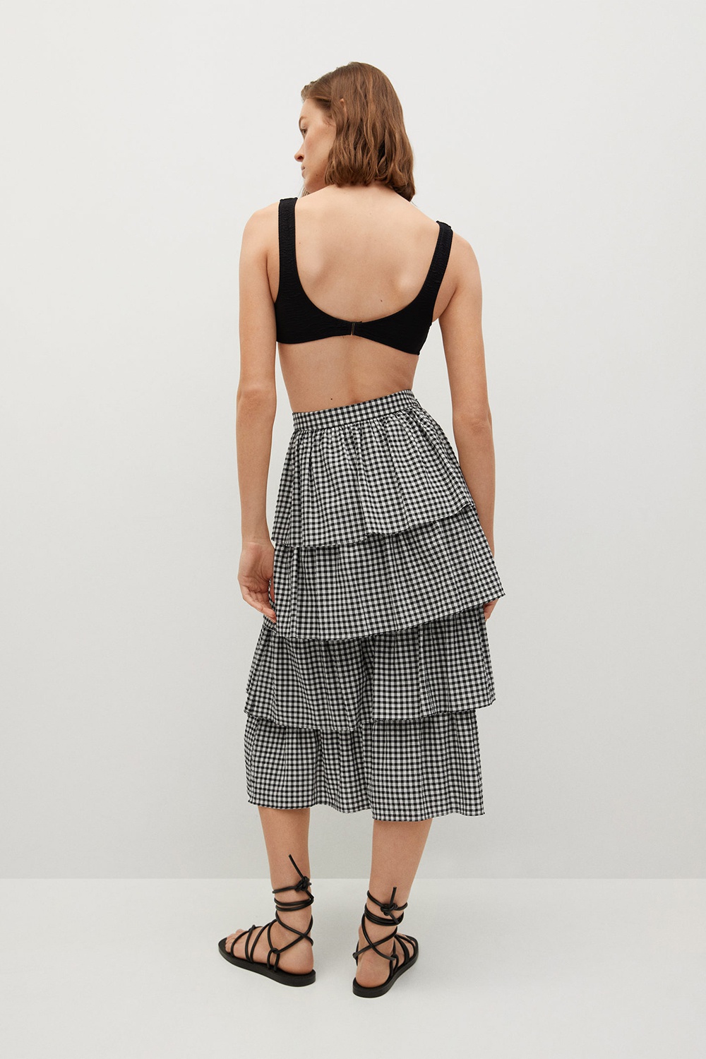 mango gingham skirt