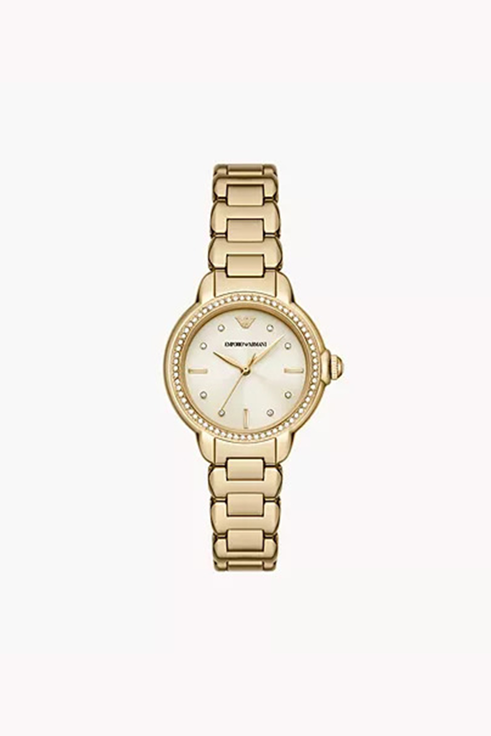 Emporio Armani Mia Three Hand Crystals Blue Dial Silver Steel Strap Watch For Women - AR11630 main image 1