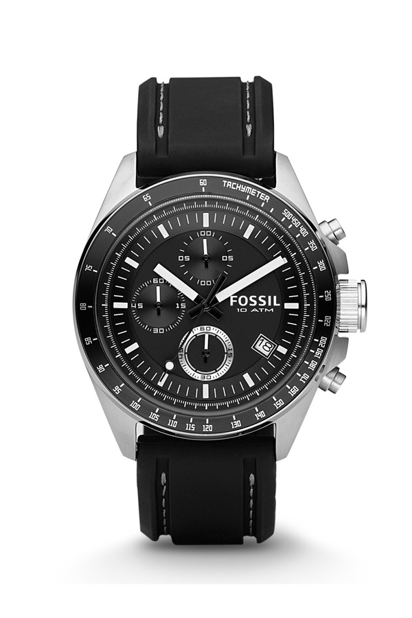 Fossil 10 atm stainless sale steel black