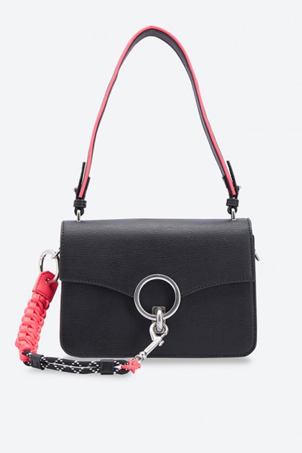 charles and keith two tone chain top handle bag