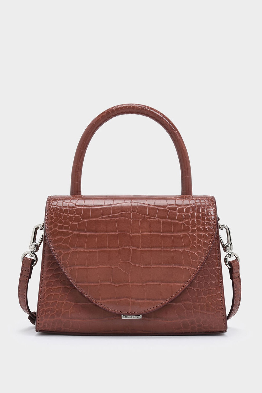 charles and keith structured top handle bag