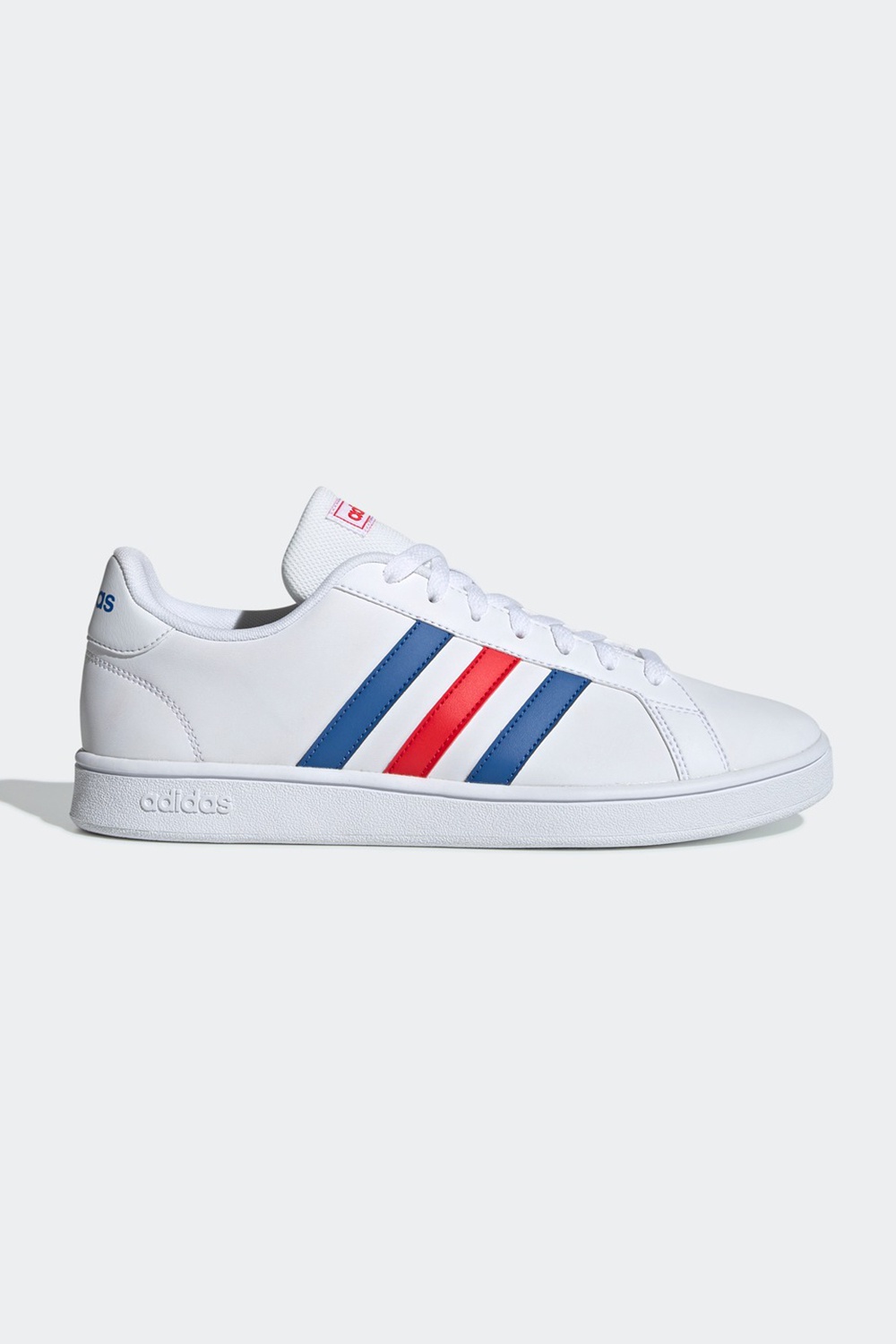 adidas red and blue striped shoes