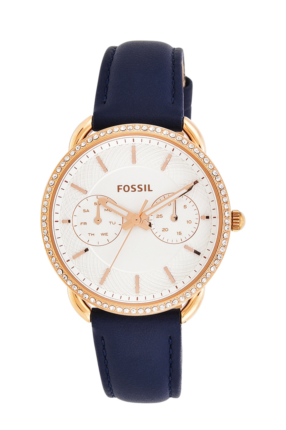 Fossil tailor multifunction deals leather watch