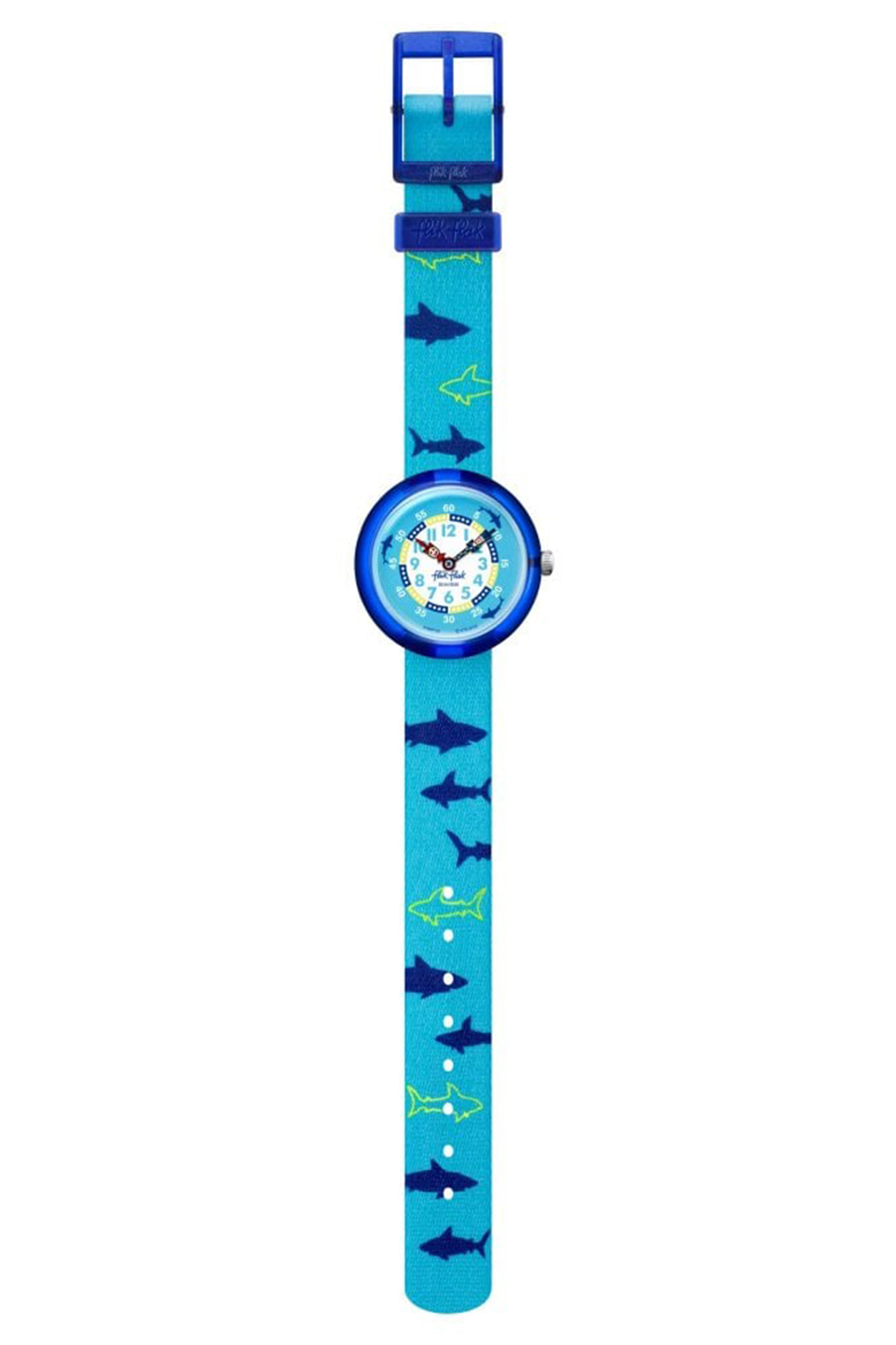 Flik Flak Orologio Da Bambino Unisex FBNP157 – Cinturino In Tessuto Con Squali, Cassa 31 Mm, 3 Bar