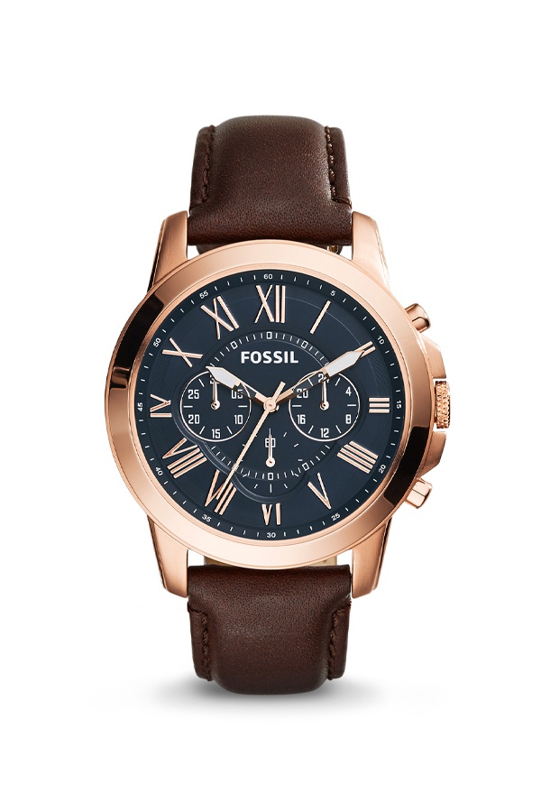 Fossil Grant Chronograph Brown Leather Watch Odel.lk