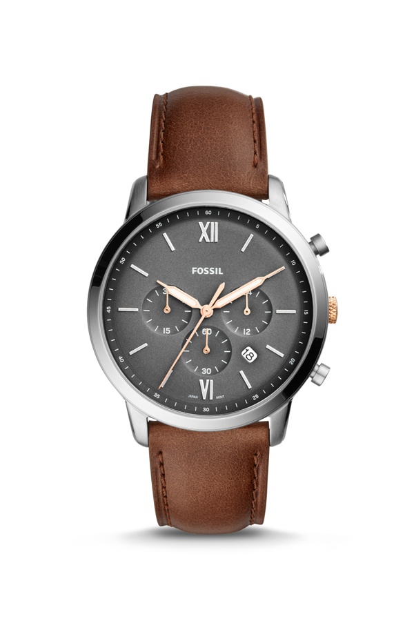 Fossil Neutra Chronograph Light Brown Leather Watch | Odel.lk