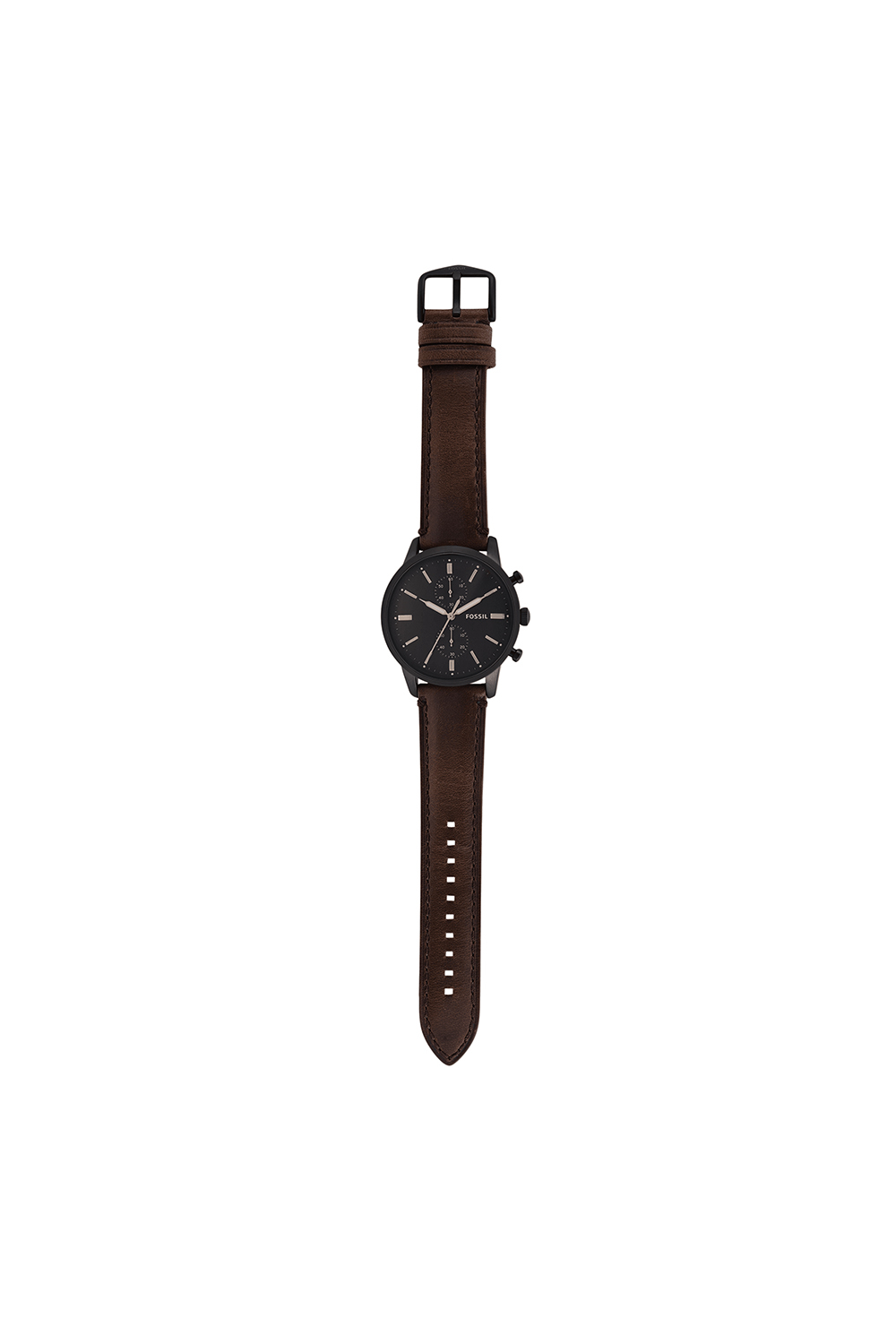 Townsman 44 Mm Chronograph Brown Leather Watch