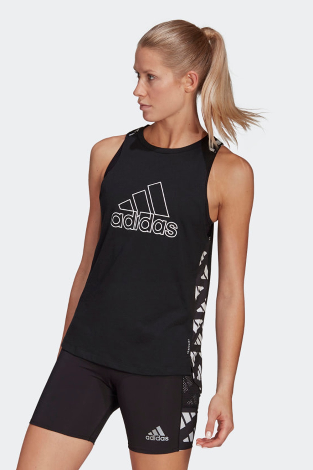 Adidas Solid Color Logo Printed Women's Sleeveless T-Shirt