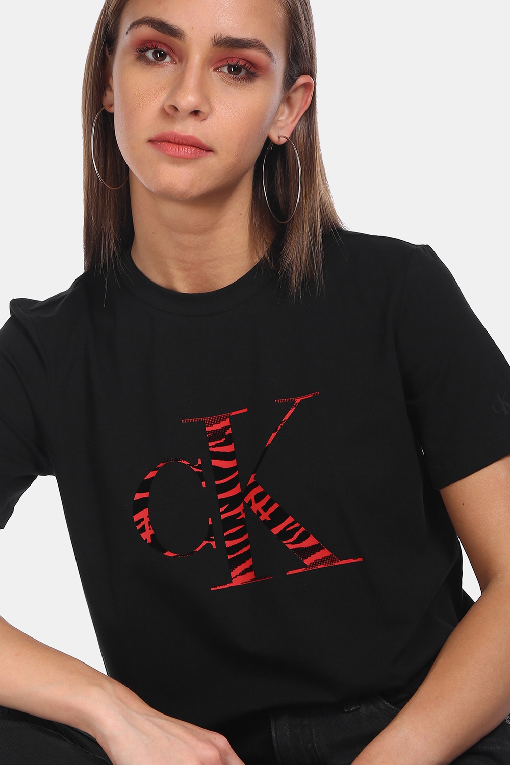 Calvin Klein womens Short Sleeve T-Shirt Monogram Logo
