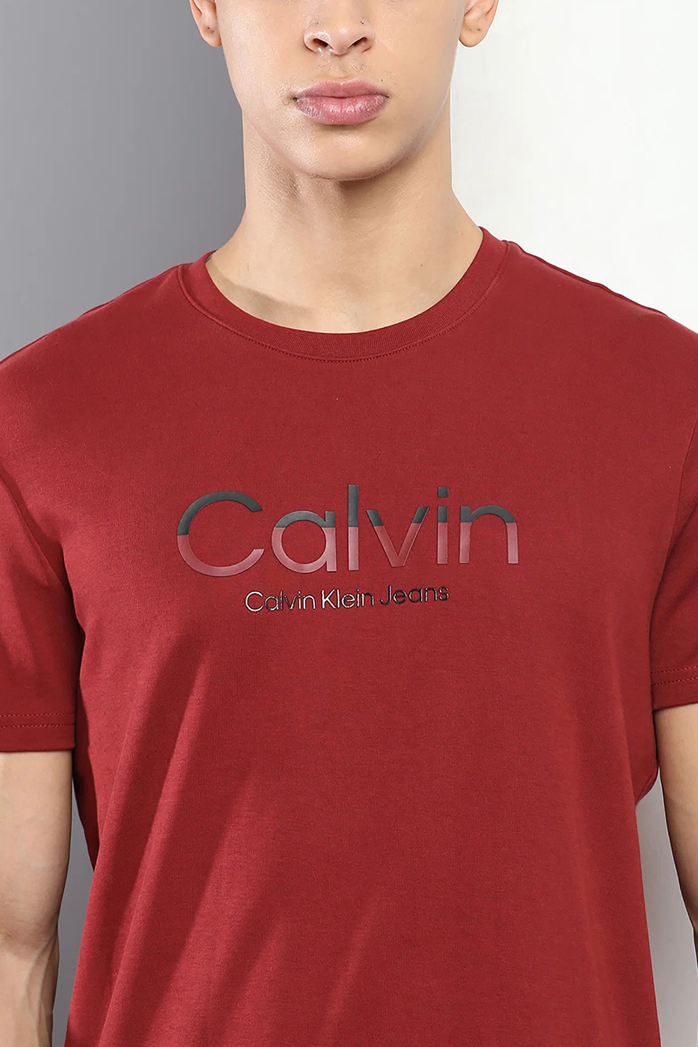 Calvin klein outlet t shirt bordeaux