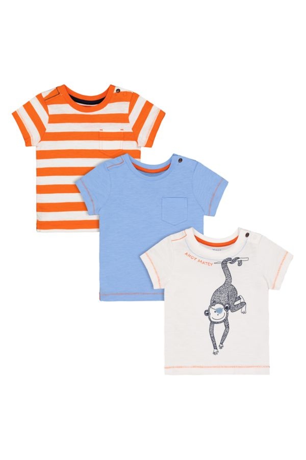 Mothercare Boys Ahoy Matey 3 Pack Graphic T-Shirts Set | Odel.lk