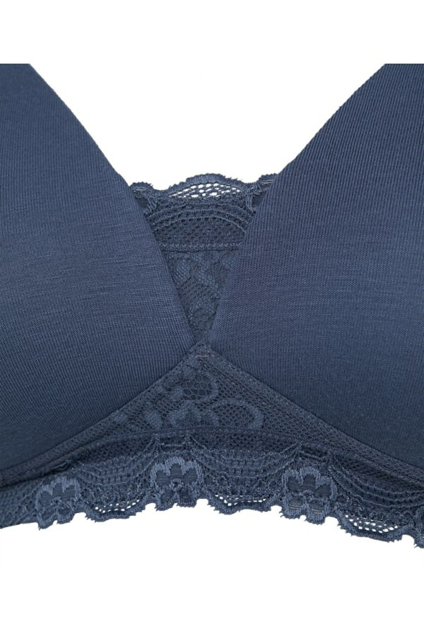 Mothercare Navy And White Lace-Trim Moulded Nursing Bras - 2 Pack