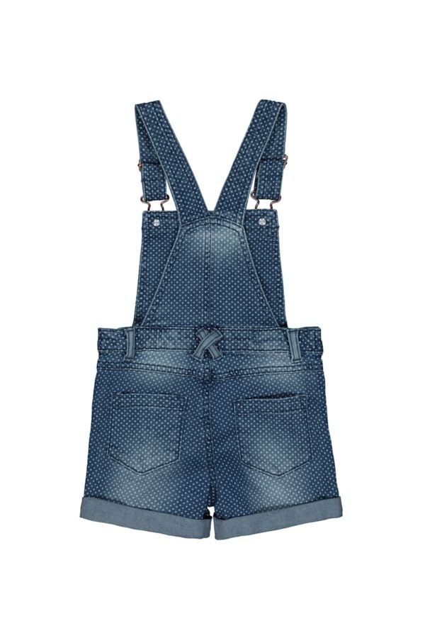 Mothercare Girls Mid Wash Spotty Dungarees