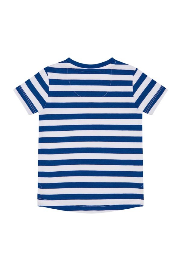 Mothercare Mothercare Boys Blue Striped  Basic T-Shirt Size 18-24 Months 
