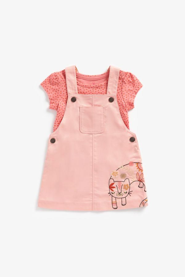 Mothercare Cat Pinny Dress And T-Shirt Set | Odel.lk