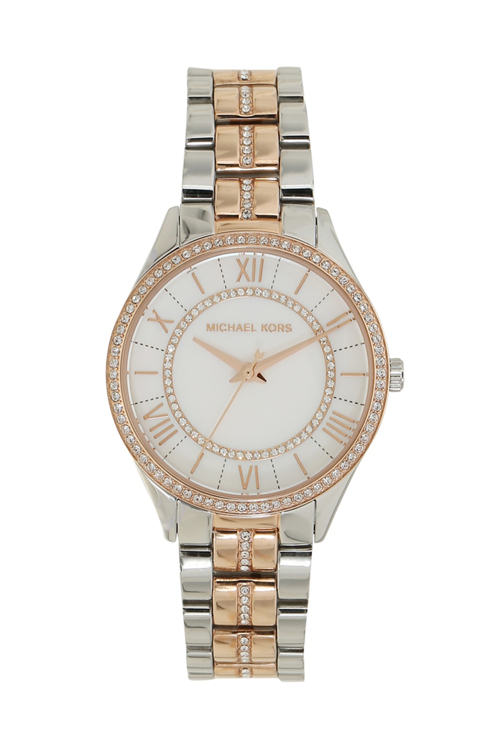 mini lauryn pave silver tone watch