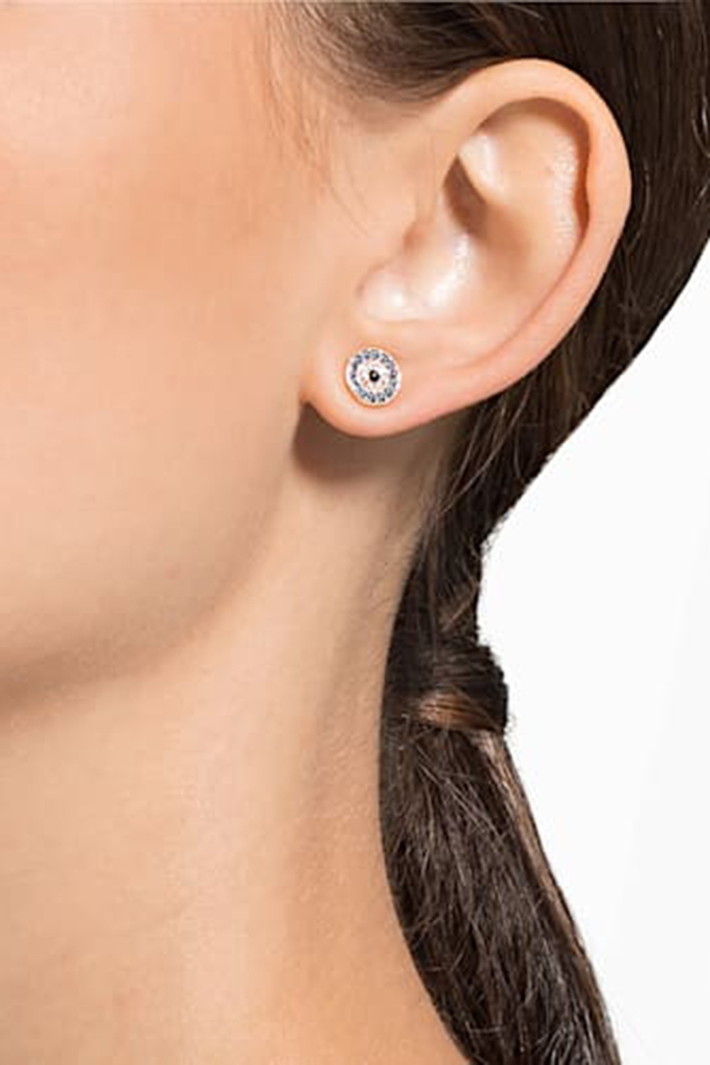 Swarovski Pierced Chain Earrings ADMIRATION EVIL EYE Gold 5445866   Zhannel