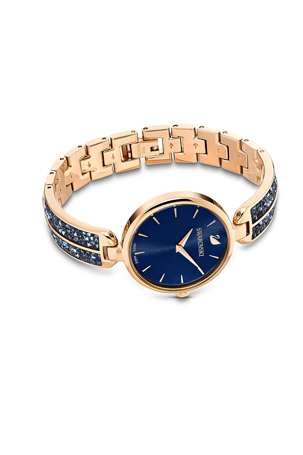 Swarovski Dream Rock Watch, Metal Bracelet, Blue, Rose-Gold Tone