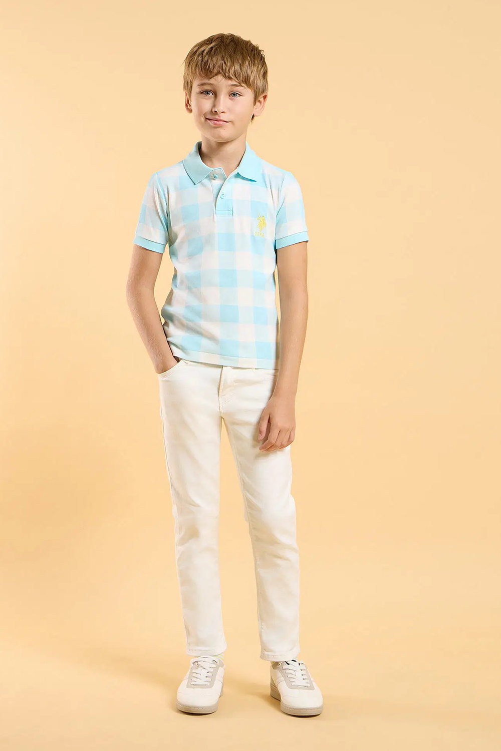Outer Field Boys Long Sleeve Polo-Electric Blue main image 0