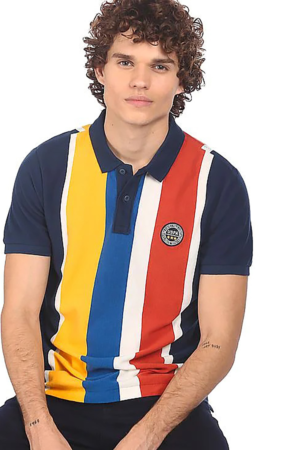 US Polo Men Blue Striped Short Sleeves Polo Shirt | Odel.lk