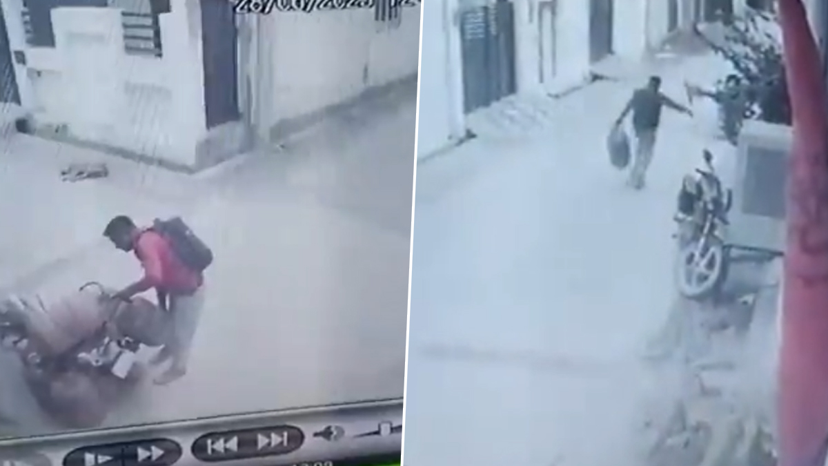 Gas Cylinder Stolen Video: சமையல் எரிவாயுவை திருடி ஓட்டமெடுத்த இளைஞர்; அடுத்த நடந்த சம்பவம்.. சி.சி.டி.வி காட்சிகள் வைரல்.!