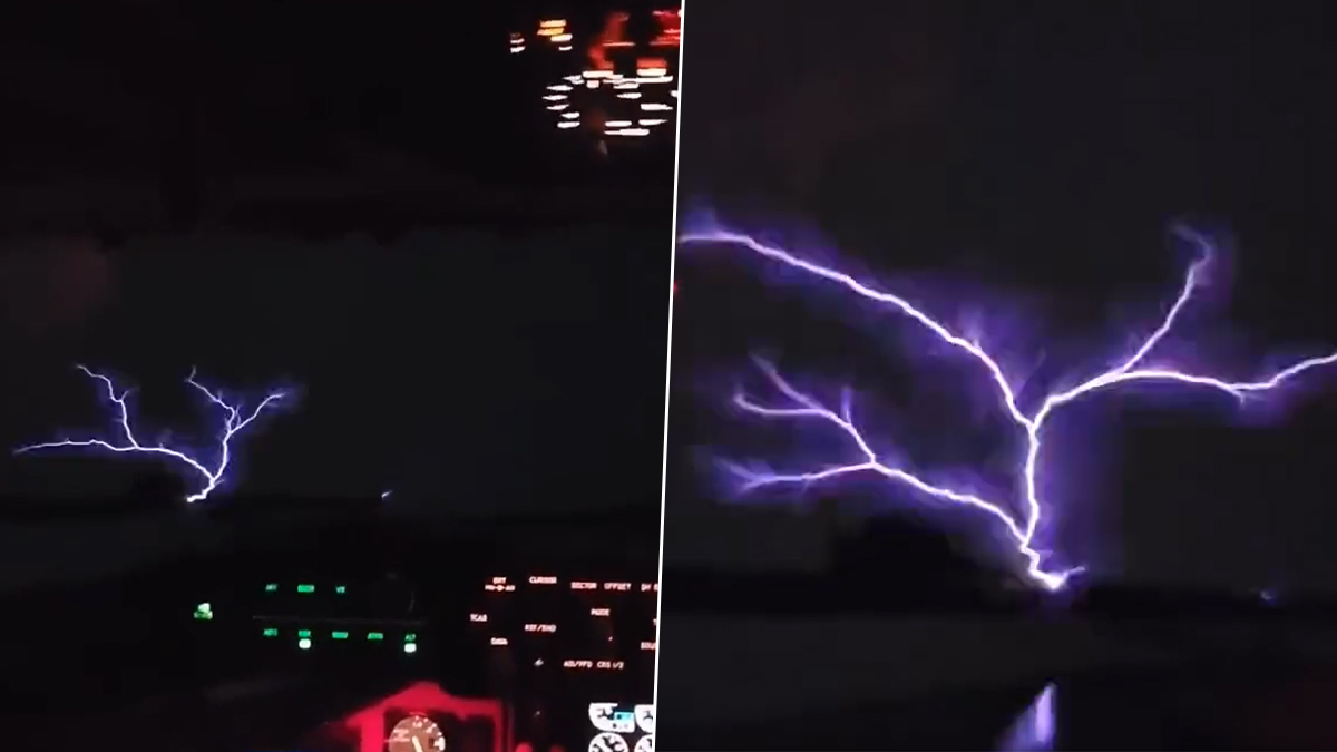 Lightning Like St. Elmo’s Fire: நொடிக்குள் இவ்வுளவு பலமான மின்னல் தாக்குதல்; விமானத்தில் இருந்து எடுக்கப்பட்ட அதிர்ச்சி வீடியோ வைரல்.!